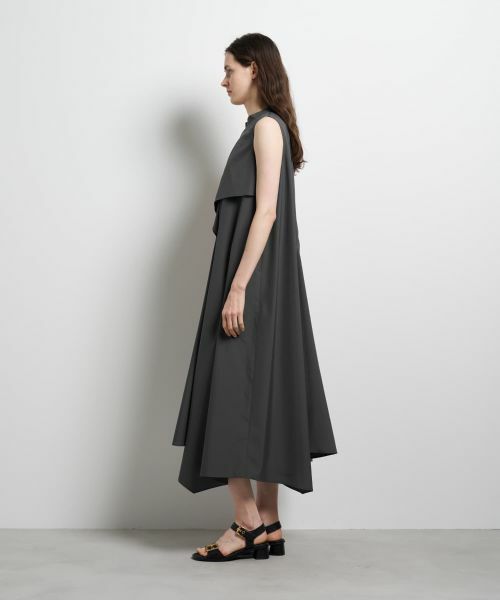 LANVIN en Bleu / ランバン オン ブルー ドレス | ライトタフタアシンメトリーフレアワンピース | 詳細2