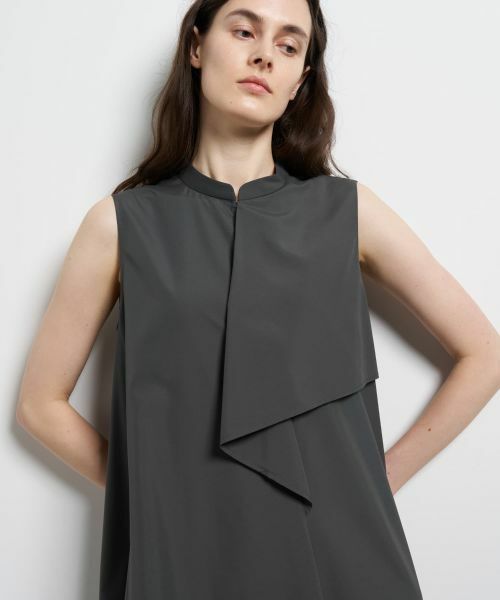LANVIN en Bleu / ランバン オン ブルー ドレス | ライトタフタアシンメトリーフレアワンピース | 詳細5