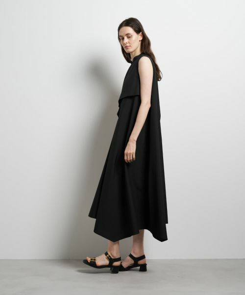LANVIN en Bleu / ランバン オン ブルー ドレス | ライトタフタアシンメトリーフレアワンピース | 詳細9