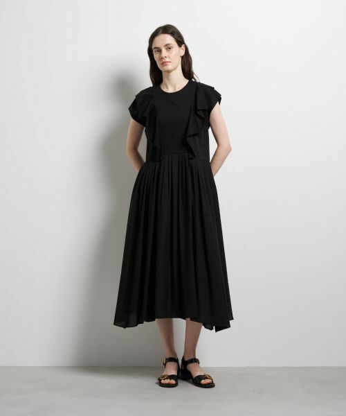 LANVIN en Bleu / ランバン オン ブルー ドレス | スクエアフリルコンビワンピース | 詳細7