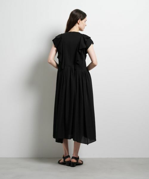 LANVIN en Bleu / ランバン オン ブルー ドレス | スクエアフリルコンビワンピース | 詳細9