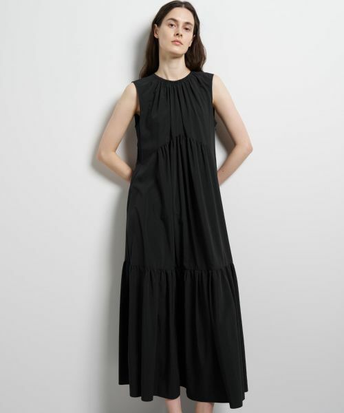 LANVIN en Bleu / ランバン オン ブルー ドレス | エアリータフタギャザーワンピース | 詳細12