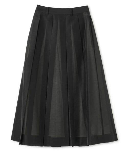 LANVIN en Bleu / ランバン オン ブルー ロング・マキシ丈スカート | シアーボックスプリーツスカート（ブラック）