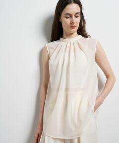 LANVIN en Bleu / ランバン オン ブルー シャツ・ブラウス | シアートリコットバックドレープブラウス