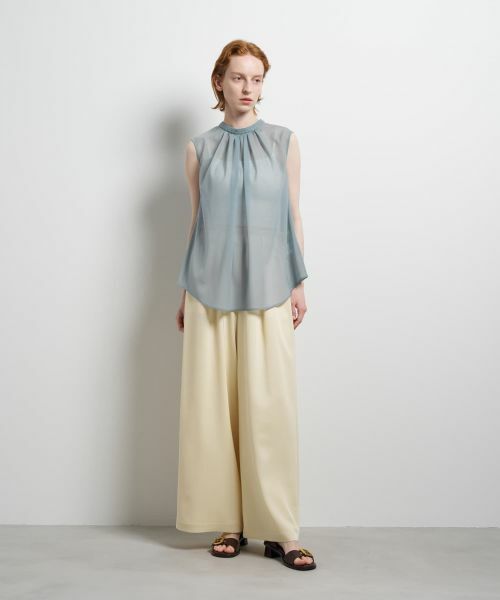 LANVIN en Bleu / ランバン オン ブルー シャツ・ブラウス | シアートリコットバックドレープブラウス | 詳細1