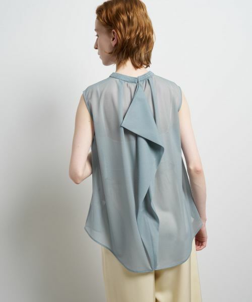 LANVIN en Bleu / ランバン オン ブルー シャツ・ブラウス | シアートリコットバックドレープブラウス | 詳細5