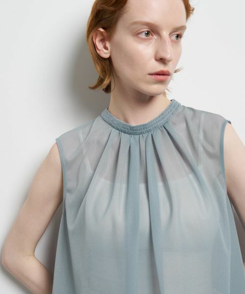 LANVIN en Bleu / ランバン オン ブルー シャツ・ブラウス | シアートリコットバックドレープブラウス | 詳細7