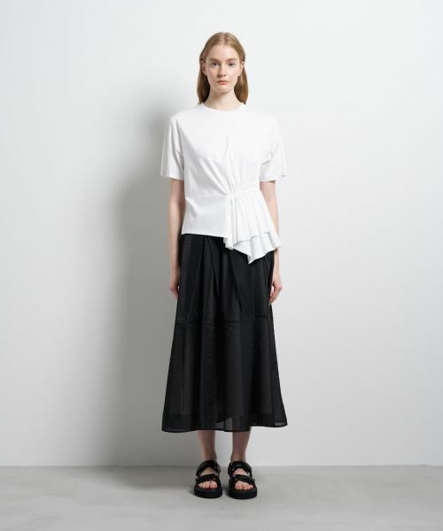 LANVIN en Bleu / ランバン オン ブルー Tシャツ | サイドギャザーフリルカットソー | 詳細1