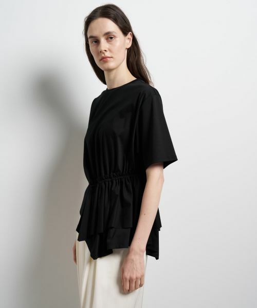 LANVIN en Bleu / ランバン オン ブルー Tシャツ | サイドギャザーフリルカットソー | 詳細12
