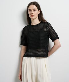 LANVIN en Bleu / ランバン オン ブルー Tシャツ | シアーレースカットソー