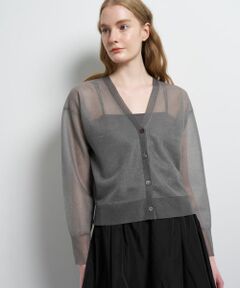 LANVIN en Bleu / ランバン オン ブルー カーディガン・ボレロ | Vネックシアーカーディガン