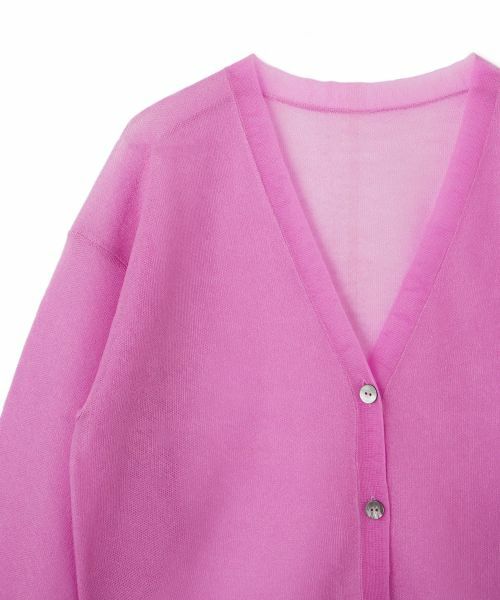 LANVIN en Bleu / ランバン オン ブルー カーディガン・ボレロ | Vネックシアーカーディガン | 詳細17