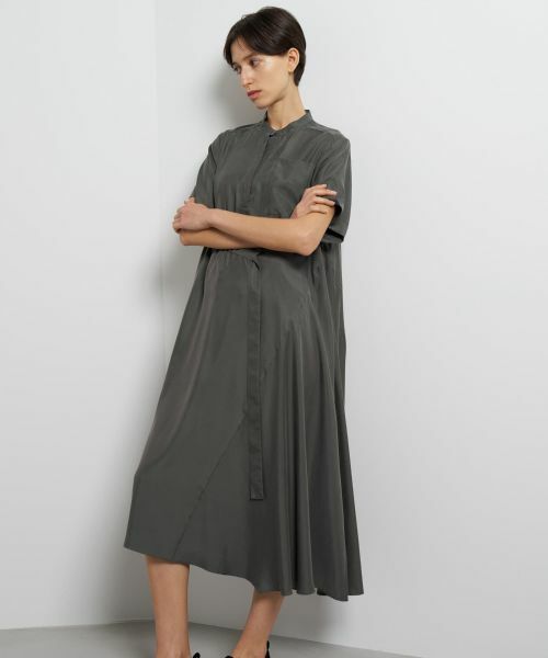 LANVIN en Bleu / ランバン オン ブルー ドレス | キュプラツイルドロストベルトワンピース | 詳細4