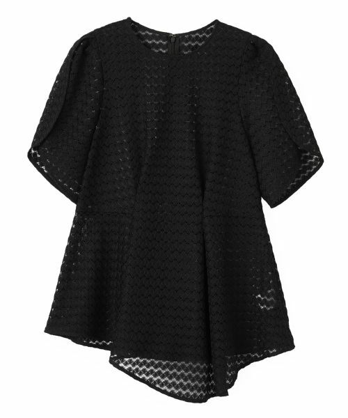 LANVIN en Bleu / ランバン オン ブルー シャツ・ブラウス | ペプラムレースブラウス（ブラック）
