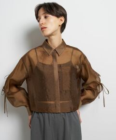 LANVIN en Bleu / ランバン オン ブルー シャツ・ブラウス | リボンスリーブシアーシャツ