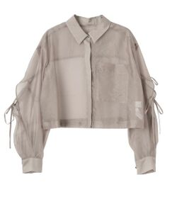 LANVIN en Bleu / ランバン オン ブルー シャツ・ブラウス | リボンスリーブシアーシャツ