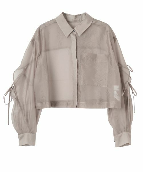 LANVIN en Bleu / ランバン オン ブルー シャツ・ブラウス | リボンスリーブシアーシャツ（ラベンダー）