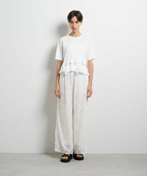 LANVIN en Bleu / ランバン オン ブルー Tシャツ | フリルヘムカットソー | 詳細1