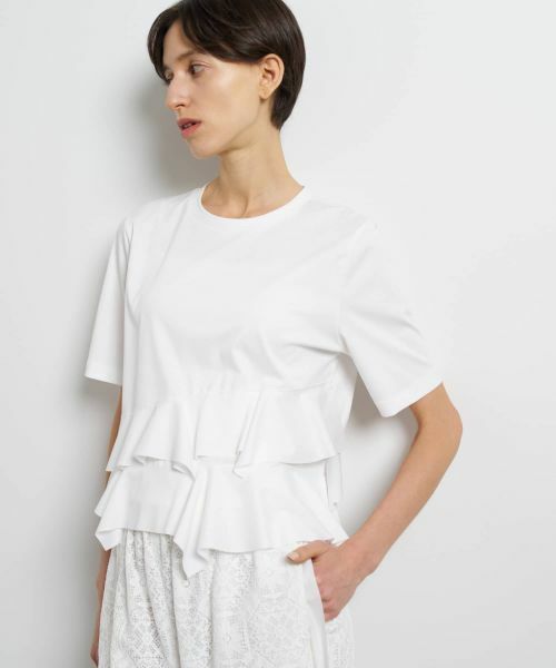 LANVIN en Bleu / ランバン オン ブルー Tシャツ | フリルヘムカットソー | 詳細4