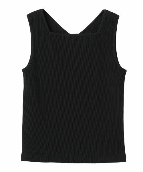 LANVIN en Bleu / ランバン オン ブルー Tシャツ | 2WAYテレコタンクトップ（ブラック）