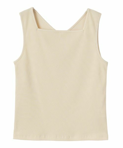 LANVIN en Bleu / ランバン オン ブルー Tシャツ | 2WAYテレコタンクトップ（ベージュ）