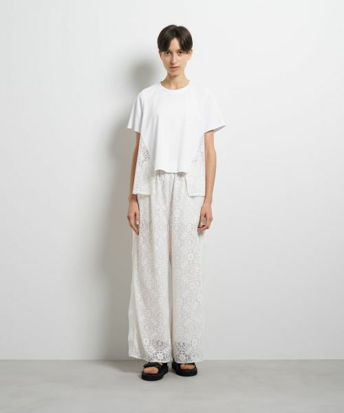 LANVIN en Bleu / ランバン オン ブルー Tシャツ | レースコンビカットソー | 詳細1