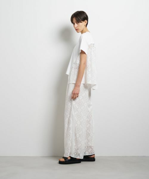 LANVIN en Bleu / ランバン オン ブルー Tシャツ | レースコンビカットソー | 詳細2
