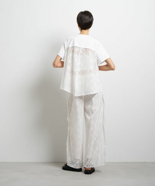 LANVIN en Bleu / ランバン オン ブルー Tシャツ | レースコンビカットソー | 詳細3