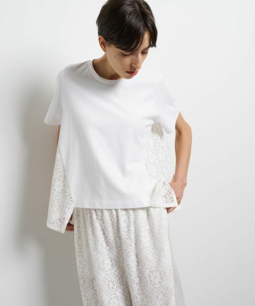LANVIN en Bleu / ランバン オン ブルー Tシャツ | レースコンビカットソー | 詳細4