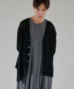 LANVIN en Bleu / ランバン オン ブルー カーディガン・ボレロ | シアーアシンメヘムカーディガン