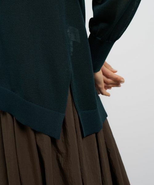 LANVIN en Bleu / ランバン オン ブルー カーディガン・ボレロ | シアーアシンメヘムカーディガン | 詳細10