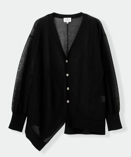 LANVIN en Bleu / ランバン オン ブルー カーディガン・ボレロ | シアーアシンメヘムカーディガン | 詳細15