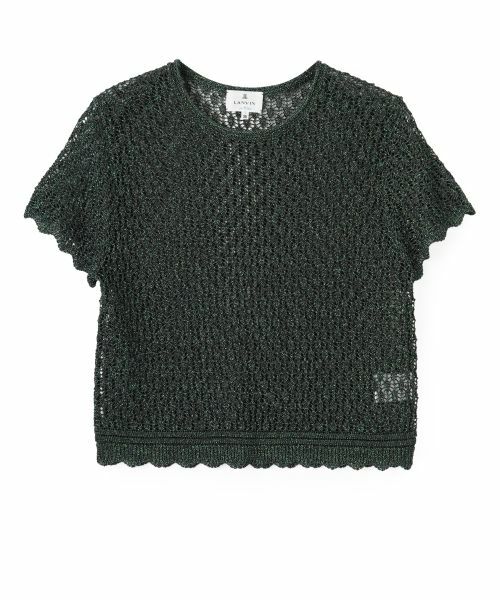 LANVIN en Bleu / ランバン オン ブルー ニット・セーター | シアーラメレースニット（グリーン）