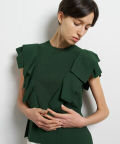 LANVIN en Bleu / ランバン オン ブルー ニット・セーター | スクエアフリルニット
