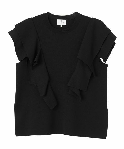 LANVIN en Bleu / ランバン オン ブルー ニット・セーター | スクエアフリルニット（ブラック）