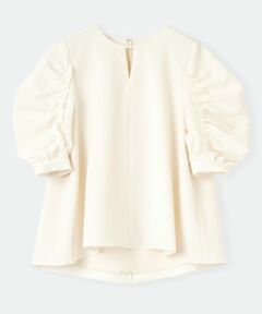 LANVIN en Bleu / ランバン オン ブルー シャツ・ブラウス | ドライポリエステルギャザースリーブブラウス