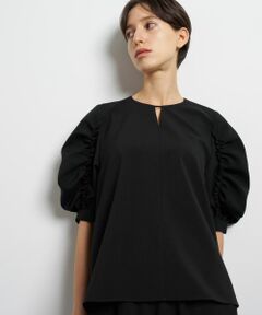 LANVIN en Bleu / ランバン オン ブルー シャツ・ブラウス | ドライポリエステルギャザースリーブブラウス