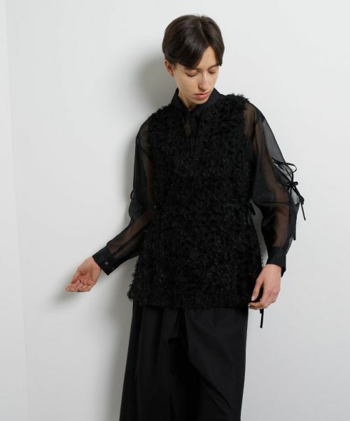 LANVIN en Bleu / ランバン オン ブルー シャツ・ブラウス | シャギーカットジャガードプルオーバーベスト | 詳細12