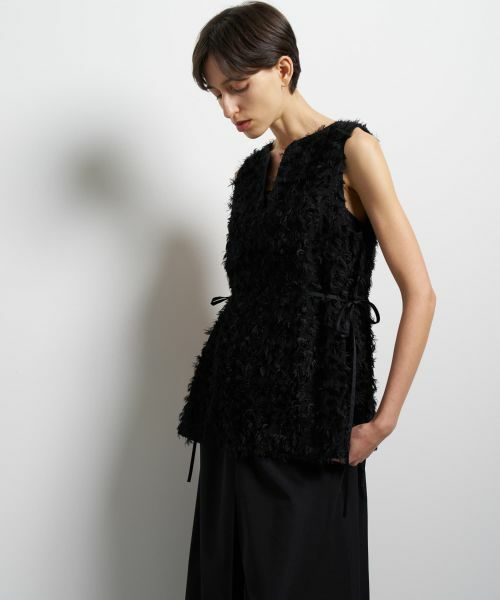 LANVIN en Bleu / ランバン オン ブルー シャツ・ブラウス | シャギーカットジャガードプルオーバーベスト | 詳細6