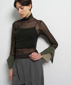 LANVIN en Bleu / ランバン オン ブルー Tシャツ | フレアカフスコンビカットソー