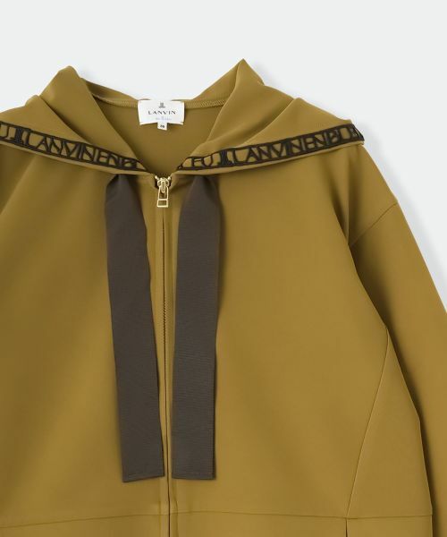 LANVIN en Bleu / ランバン オン ブルー カットソー | ロゴレーステープフーディー | 詳細16
