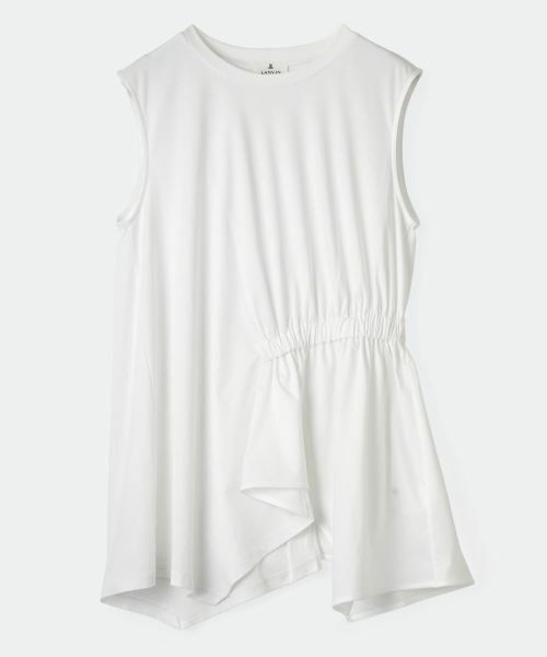 LANVIN en Bleu / ランバン オン ブルー Tシャツ | サイドギャザーカットソー（オフホワイト）