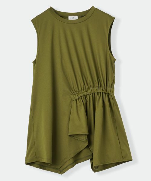 LANVIN en Bleu / ランバン オン ブルー Tシャツ | サイドギャザーカットソー（カーキ）