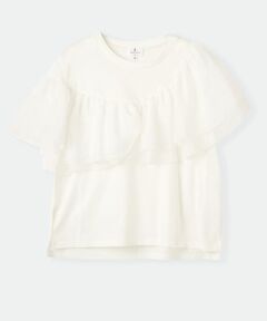 LANVIN en Bleu / ランバン オン ブルー Tシャツ | フリルコンビカットソー