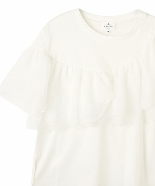 LANVIN en Bleu / ランバン オン ブルー Tシャツ | フリルコンビカットソー | 詳細11