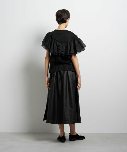 LANVIN en Bleu / ランバン オン ブルー Tシャツ | フリルコンビカットソー | 詳細3