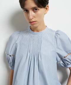 LANVIN en Bleu / ランバン オン ブルー シャツ・ブラウス | ロゴテープスタンドカラーブラウス