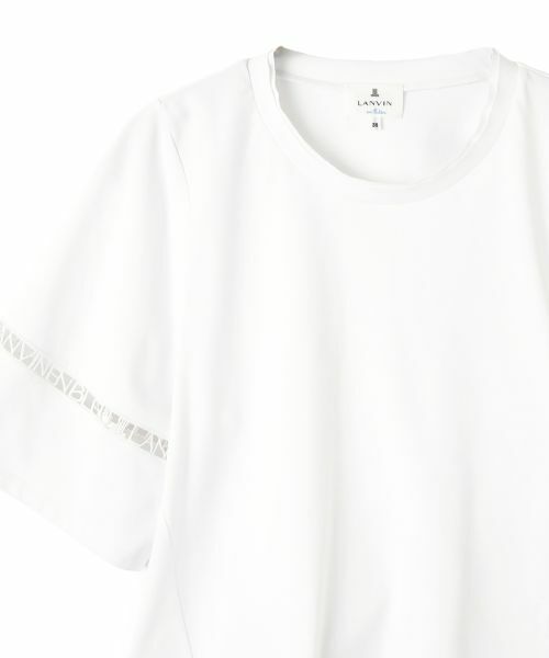 LANVIN en Bleu / ランバン オン ブルー Tシャツ | ロゴレーステープカットソー | 詳細11