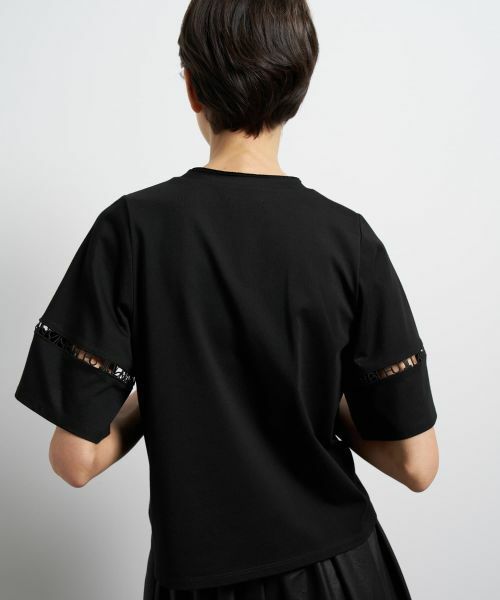 LANVIN en Bleu / ランバン オン ブルー Tシャツ | ロゴレーステープカットソー | 詳細7