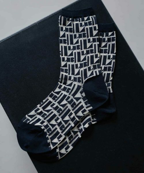 LANVIN en Bleu / ランバン オン ブルー その他小物 | ロゴジャガードソックス（オフホワイト）